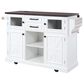 HOMLUX 54.9" Kitchen Island with Drop Leaf in White and Brown, , large