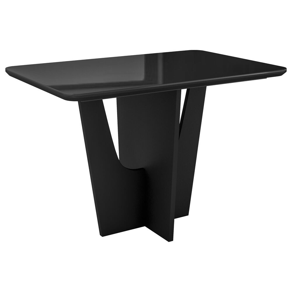 Rta Products Llc Compact Italian Style Dining Table with Painted Glass Top in Black, , large