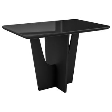 Rta Products Llc Compact Italian Style Dining Table with Painted Glass Top in Black, , large