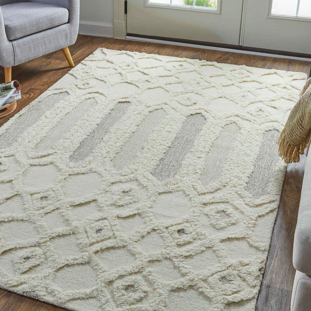 Feizy Anica 8013F 10&#39; x 14&#39; Ivory Area Rug, , large