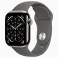 Apple Watch Series 11 (GPS+Cellular) 42mm Titanium Case with Stone Gray Sport Band - S/M in Natural and 2-Year AppleCare+, , large