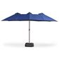 HOMLUX 15" Double-Sided Outdoor Market Umbrella with Sandbag Base and RGB LED Lights in Royal Blue, , large