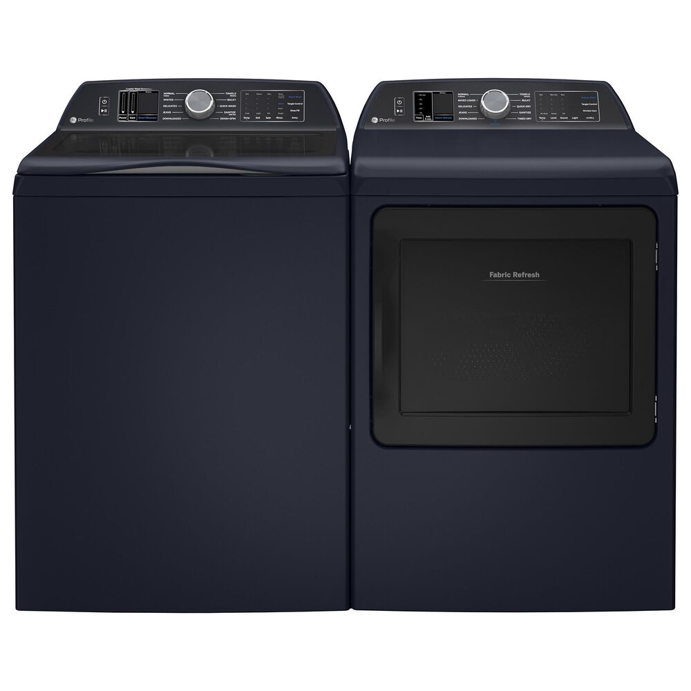 GE Profile 5.3 Cu. Ft. Top Load Washer and 7.3 Cu. Ft. Gas Dryer Laundry Pair in Sapphire Blue, , large