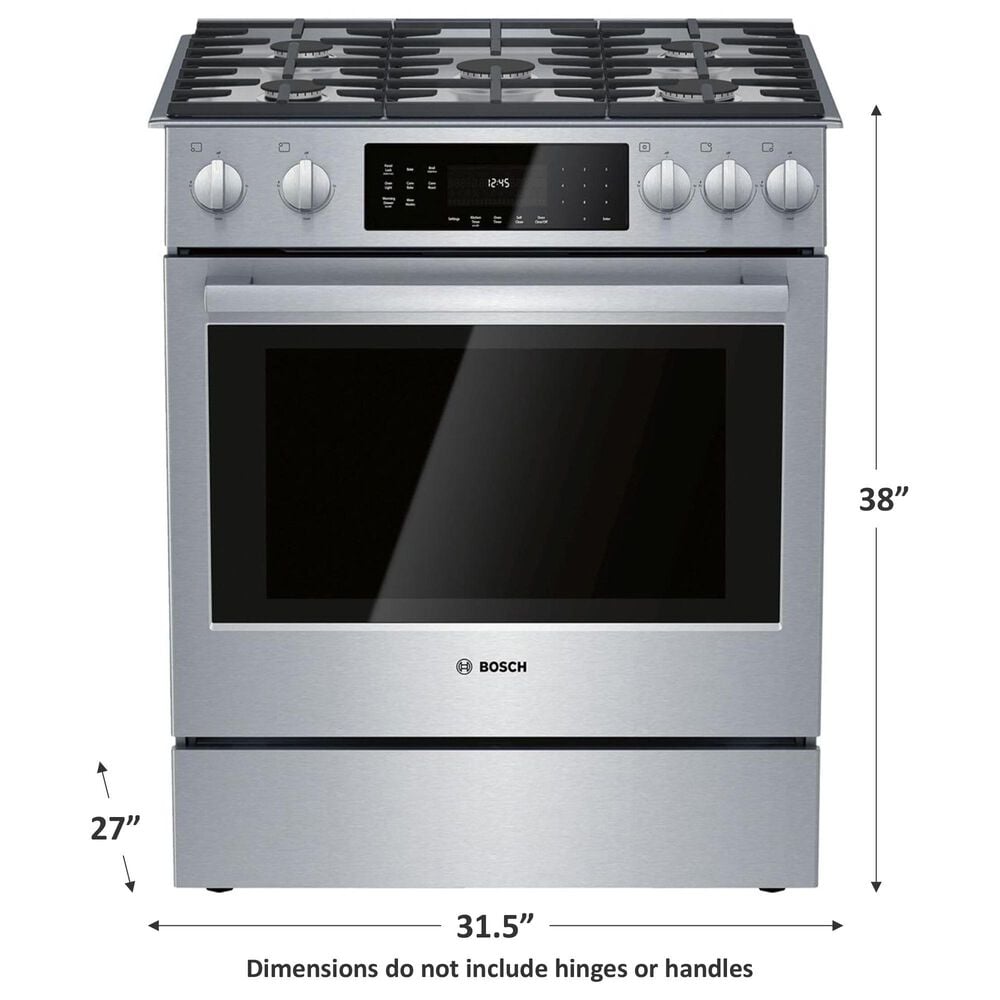 Bosch 4.8 Cu. Ft. Slide-In Gas Convection Range in Stainless Steel, , large