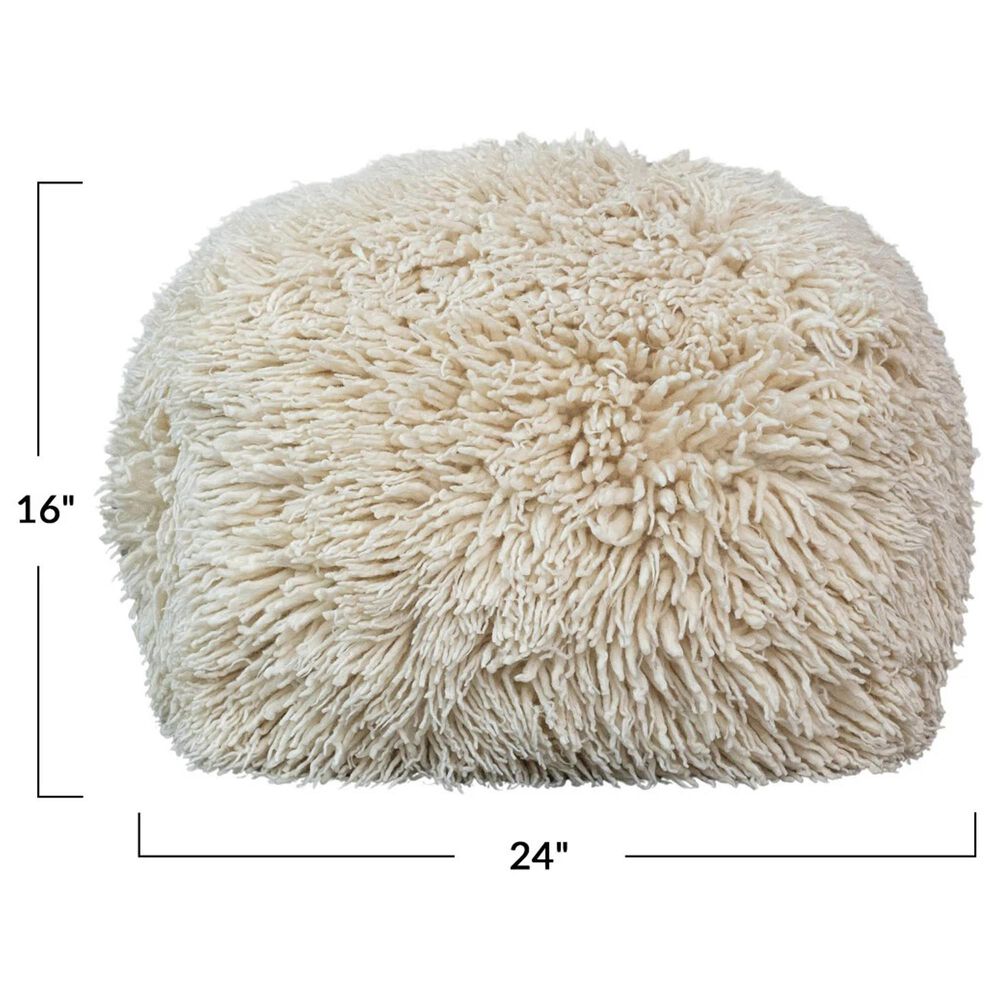 Teak Interiors Meadow Square Pouf in Cream, , large