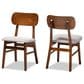 Baxton Studio Euclid Side Chair with Grey Cushion in Walnut Brown (Set of 2), , large