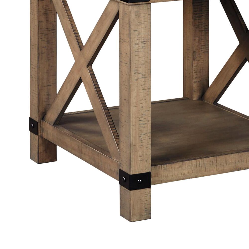 Ashley Aldwin Rectangular End Table in Weathered Gray Brown, , large