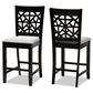 Baxton Studio Devon Counter Height Pub Chair with Grey Cushion in Espresso Brown (Set of 2), , large