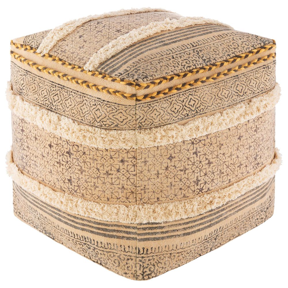 Surya Dayna Pouf in Wheat, , large