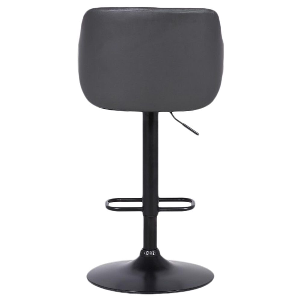 Blue River Toby Adjustable Height Bar Stool in Grey Faux Leather and Black, , large