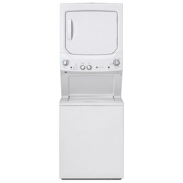 GE Appliances Unitized Spacemaker Gas Stack Laundry in White, , large