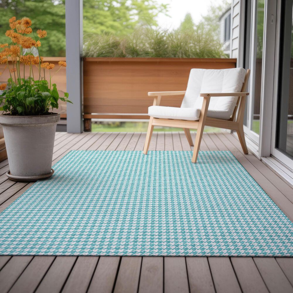 Dalyn Rug Company Hinton 10&#39; x 14&#39; Aqua Indoor/Outdoor Area Rug, , large
