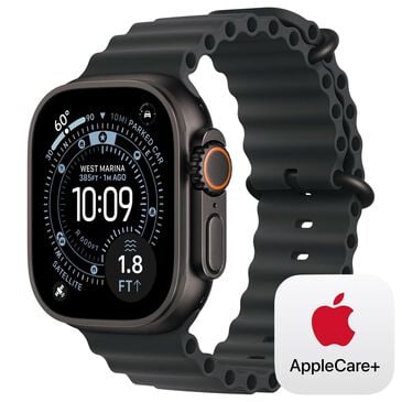 Apple Watch Ultra 3 (GPS+Cellular) 49mm Titanium Case with Ocean Band in Black and 2-Year AppleCare+, , large