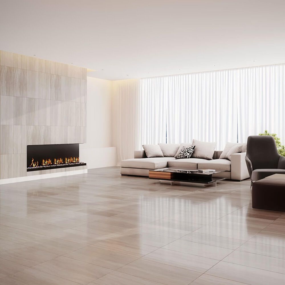 Soho Studio Zenit Beige 12" x 24" Travertine Look Polished Porcelain Tile, , large