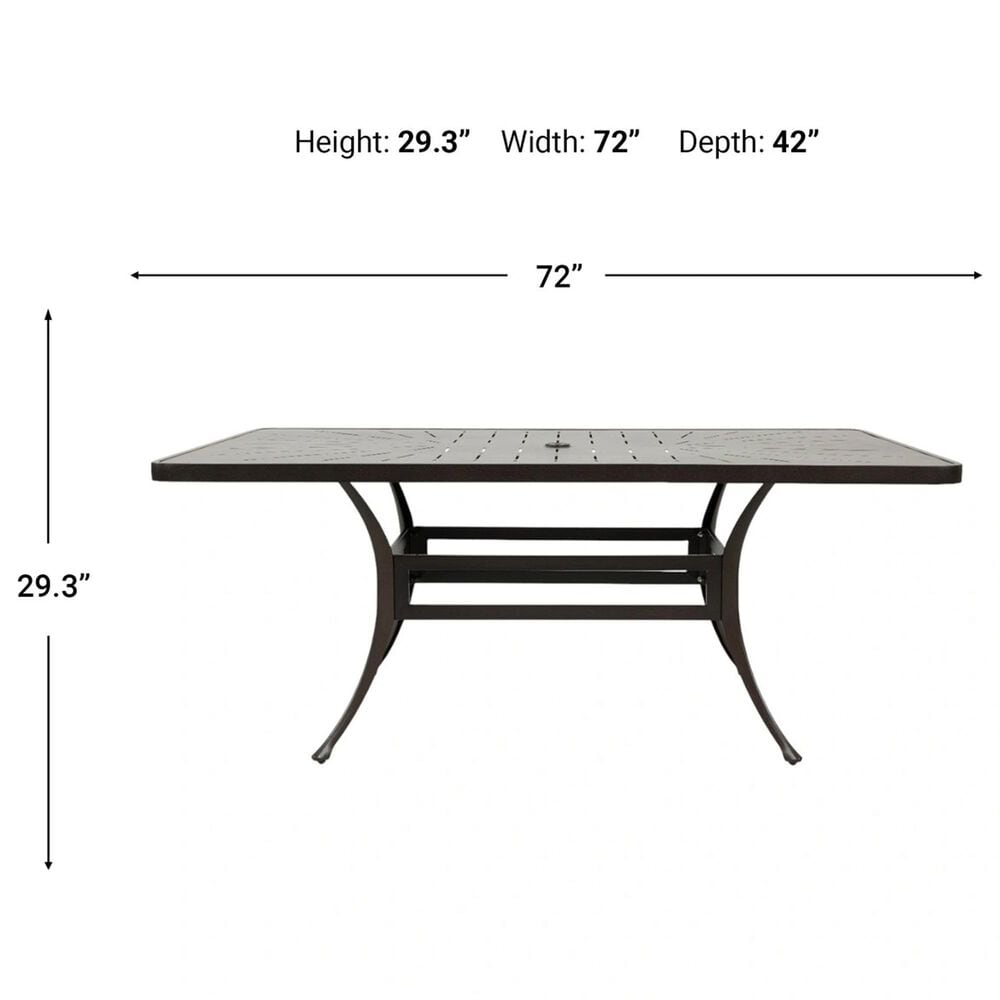 GatherCraft Galatia 7-Piece Rectangular Patio Dining Set in Bronze, , large