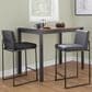 Lumisource Fuji Stackable Counter Stool with Black Faux Leather Cushion in Black (Set of 2), , large