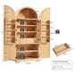 HOMLUX 72" Tall Arched Kitchen Pantry Cabinet in Natural, , large