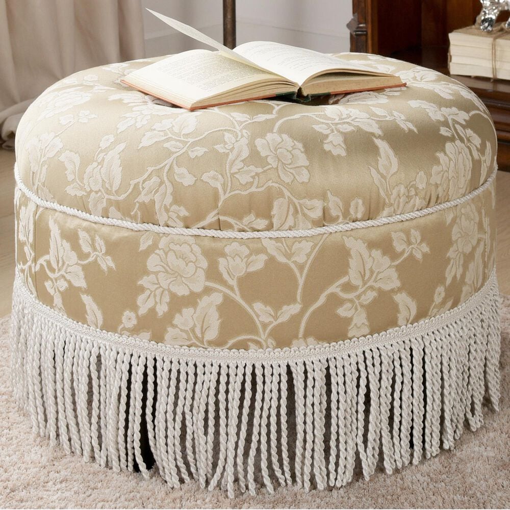 Jennifer Taylor Home Yolanda Standard Ottoman in Champagne Beige and Ivory, , large