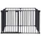 HOMLUX 8-Panel Adjustable Pet Gate in Black, , large
