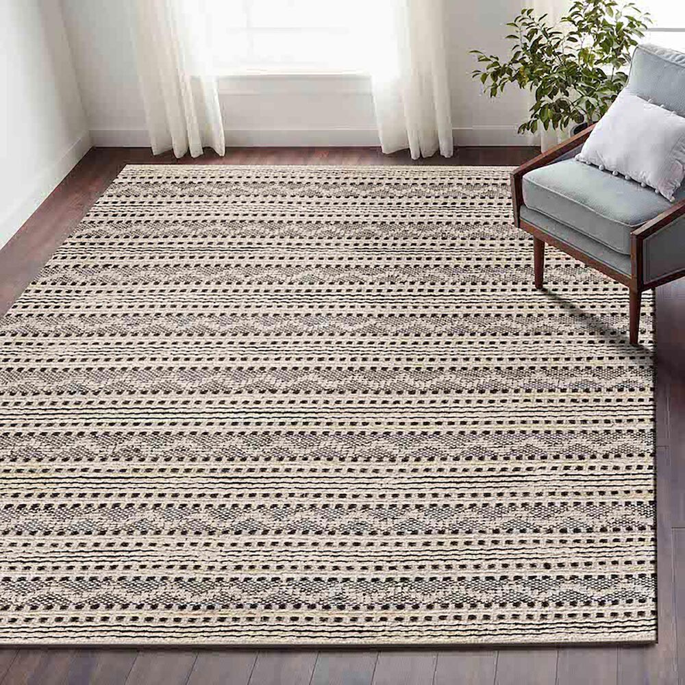 L&amp;R Resources Bleached Naturals 7&#39;9&quot; x 9&#39;9&quot; Jet Black Area Rug, , large