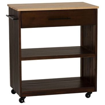 Linden Boulevard Giovanna Kitchen Cart in Brown and Natural, , large