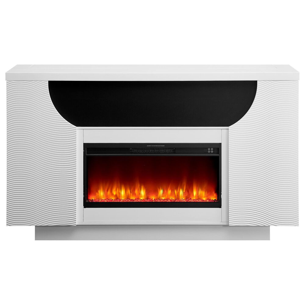 Global Furniture USA Aveena 76-Inch Fireplace in White, , large