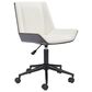 Zuo Modern Maker Office Chair with White Faux Leather in Black, , large
