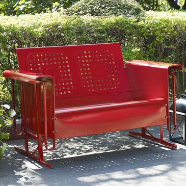 Crosley Furniture Bates Loveseat Glider in Red, , large