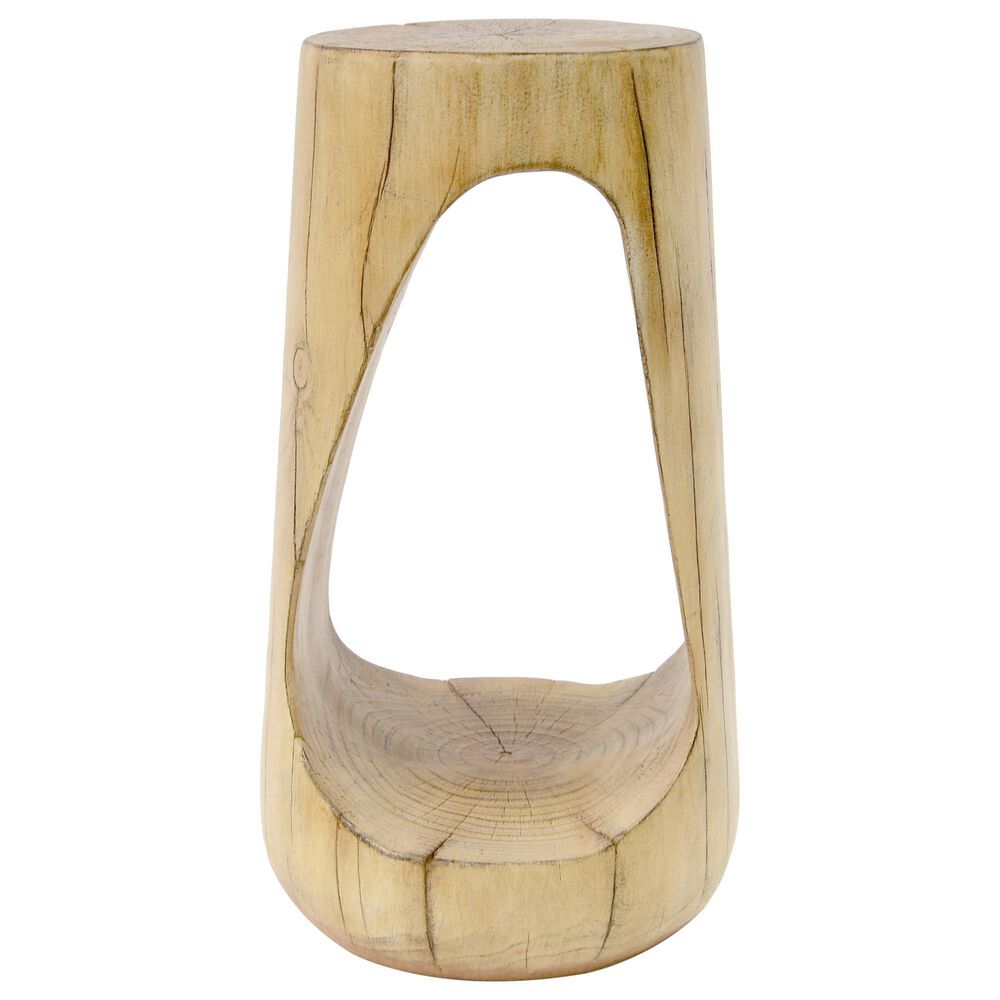 Hearth and Haven Outdoor End Table with Hollow Design in Natural, , large