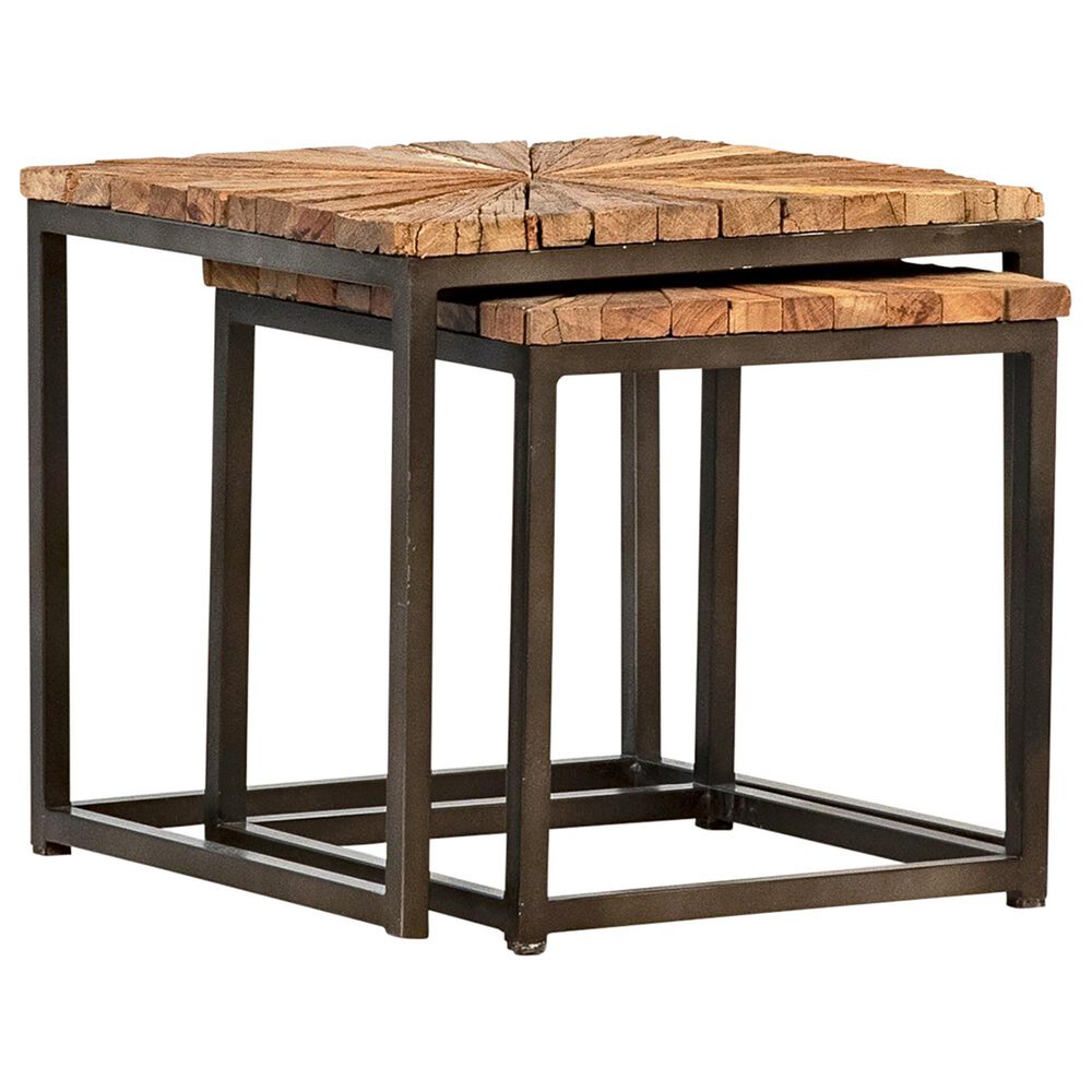 Blue Sun Designs Alonzo End Table in Natural and Black (Set of 2), , large