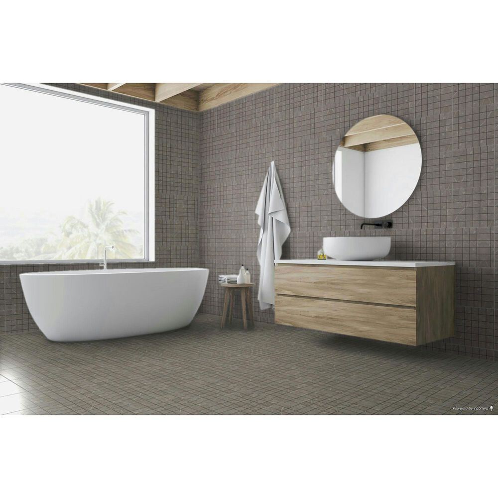 Emser Sterlina II Henna 2&quot; x 2&quot; Square on 12&quot; x 12&quot; Matte Porcelain Mosaic Sheet, , large