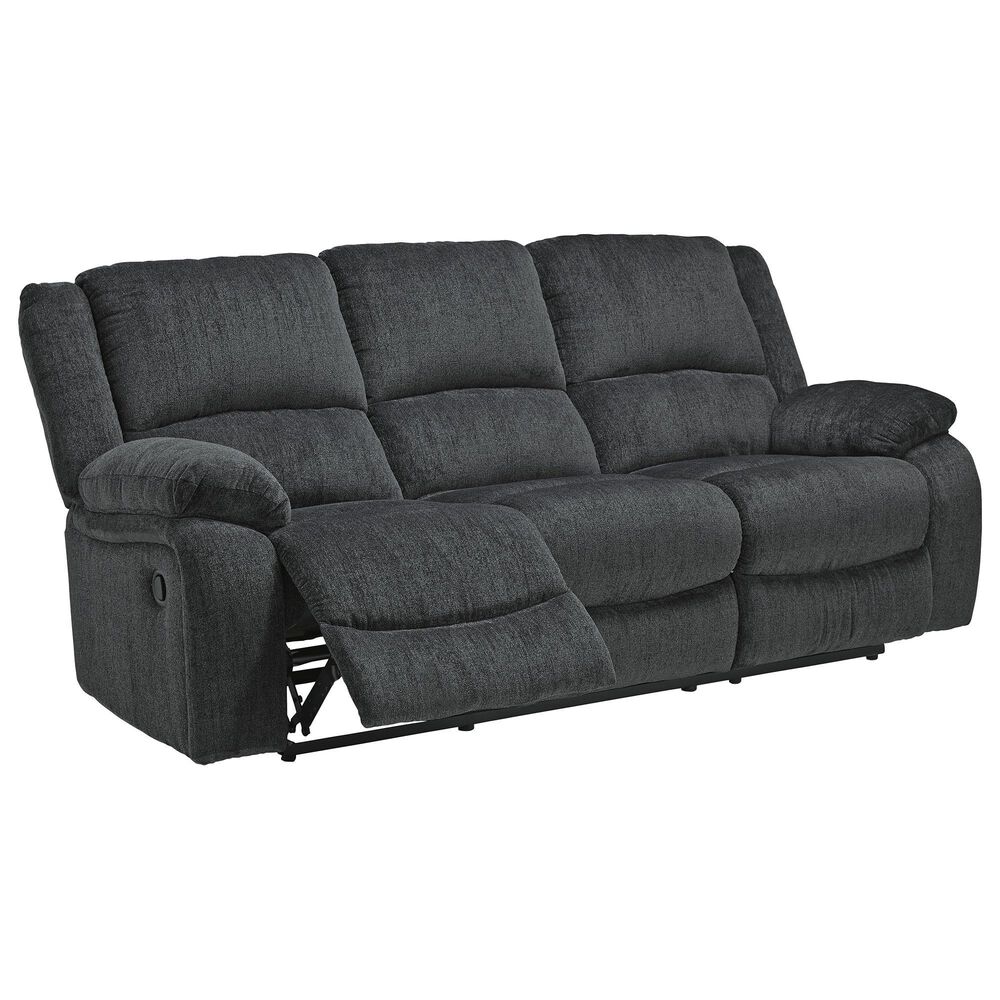 Ashley Draycoll Manual Reclining Sofa and Loveseat Set in Slate, , large
