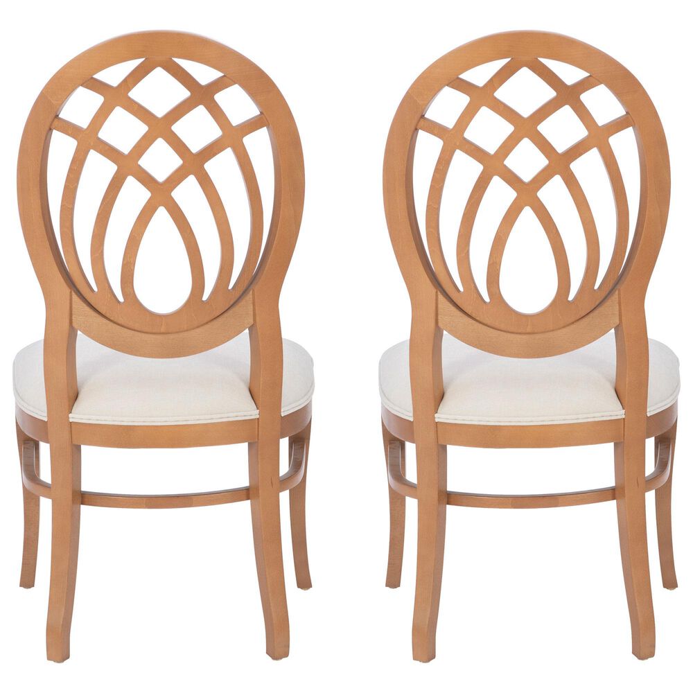 Linon Home Decor Dara Side Chair in Light Brown (Set of 2), , large