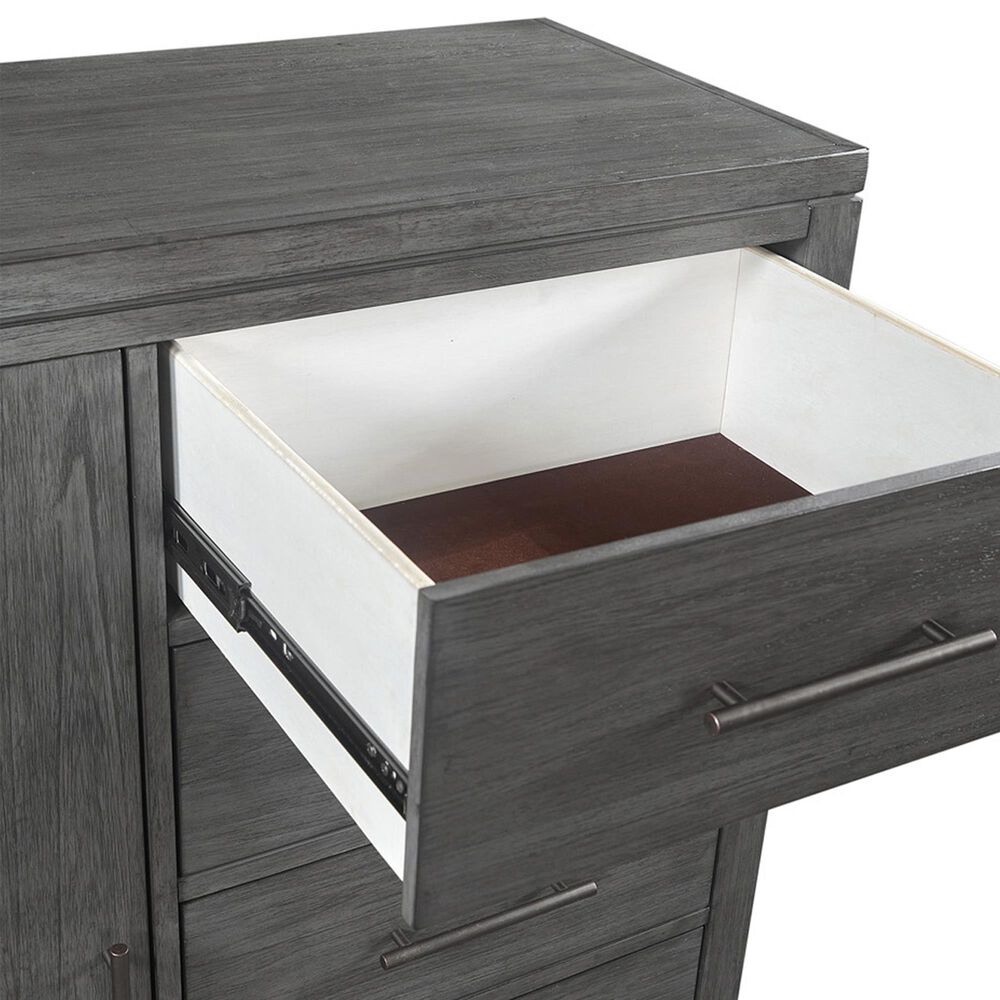 Riva Ridge Preston 5-Drawer Door Chest in Urbane Grey, , large