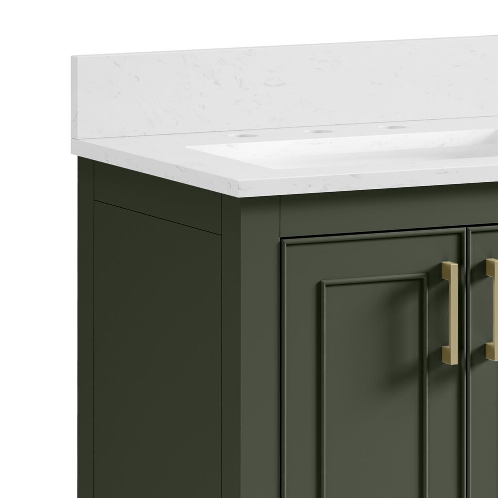 37B Lucerne 24" Single Bathroom Vanity Cabinet in Deep Olive Green with Marble Top and Backsplash, , large