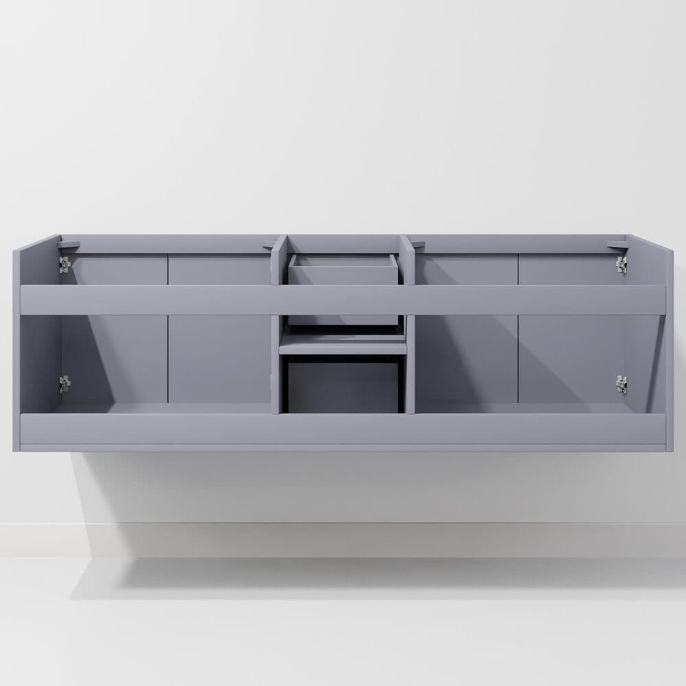 Lexora Home Geneva 60&quot; Double Bathroom Vanity in Dark Grey with 2 cm White Carrara Marble Top and Rectangular Sinks, , large