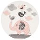 Safavieh Carousel CRK127 5"3" Round Pink and Ivory Kids  Area Rug, , large