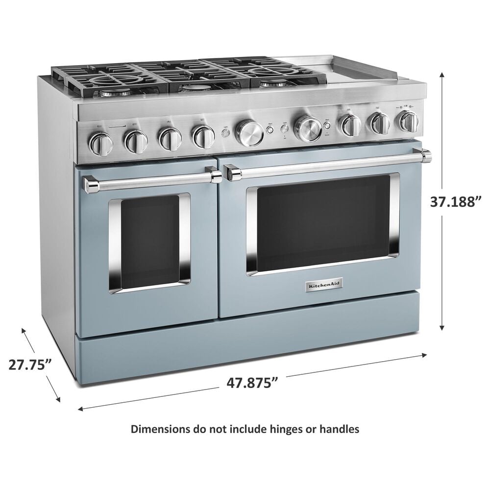 KitchenAid 6.3 Cu. Ft. Freestanding Double Oven Dual Fuel Range with True Convection in Misty Blue, , large