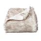 Timberlake Lavish Home Premium Faux Wolf Fur Blanket in Pearl White, , large