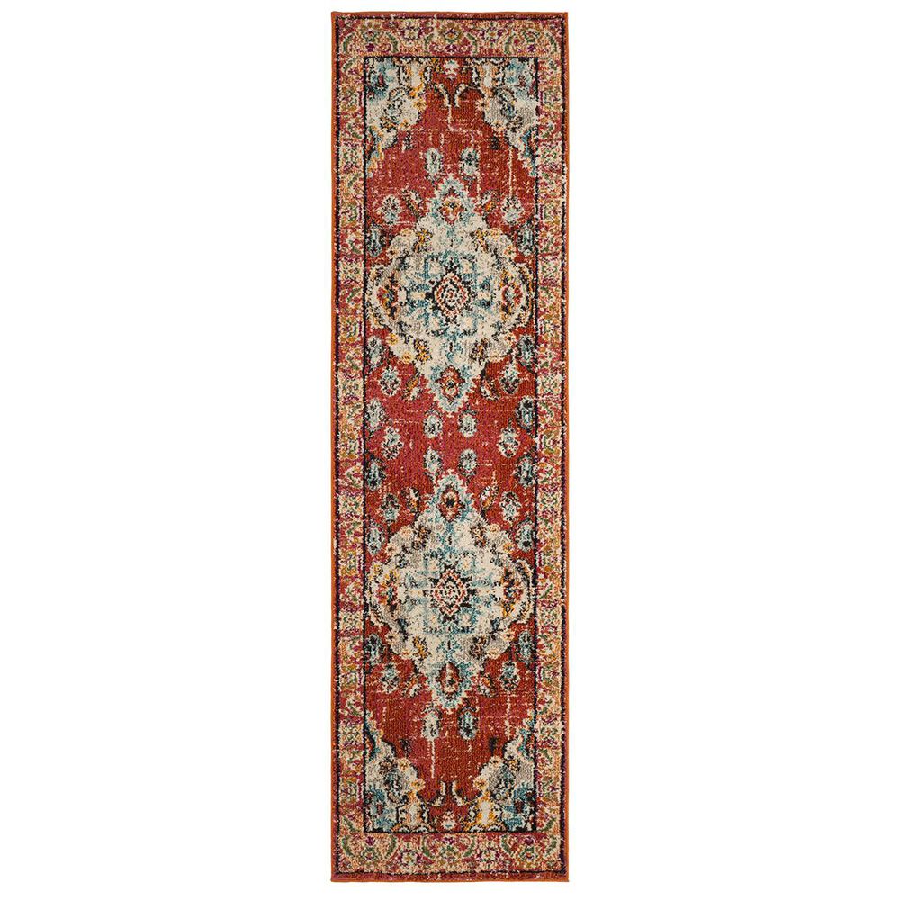 Safavieh Monaco MNC243H-26 2&#39;2&quot; x 6&#39; Orange/Light Blue Runner, , large
