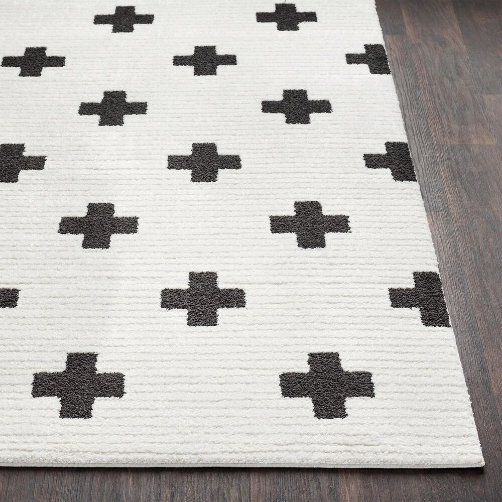 Surya Moroccan Shag MCS-2306 2&#39; x 3&#39; Black and White Area Rug, , large