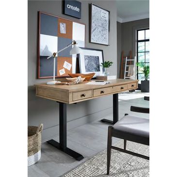 Riva Ridge Emerson Sit with Stand Desk in Light Elm and Black, , large
