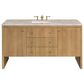 James Martin Vanities Hudson 60" Single Bathroom Vanity in Light Natural Oak with 3 cm Victorian Silver Quartz Top, Rectangular Sink and FreePower Wireless Charger, , large