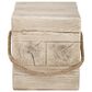 Hearth and Haven Outdoor Square Side Table with Simulated Braided Cord in Wood Brown, , large