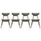 Armen Living Amaris Side Chair with Charcoal Upholstery in Warm Walnut (Set of 4), , large