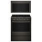 KitchenAid 2-Piece Kitchen Package with 30" Slide-In Smart Gas Range and 30" Over-the-Range Microwave Oven in Black Ore, , large