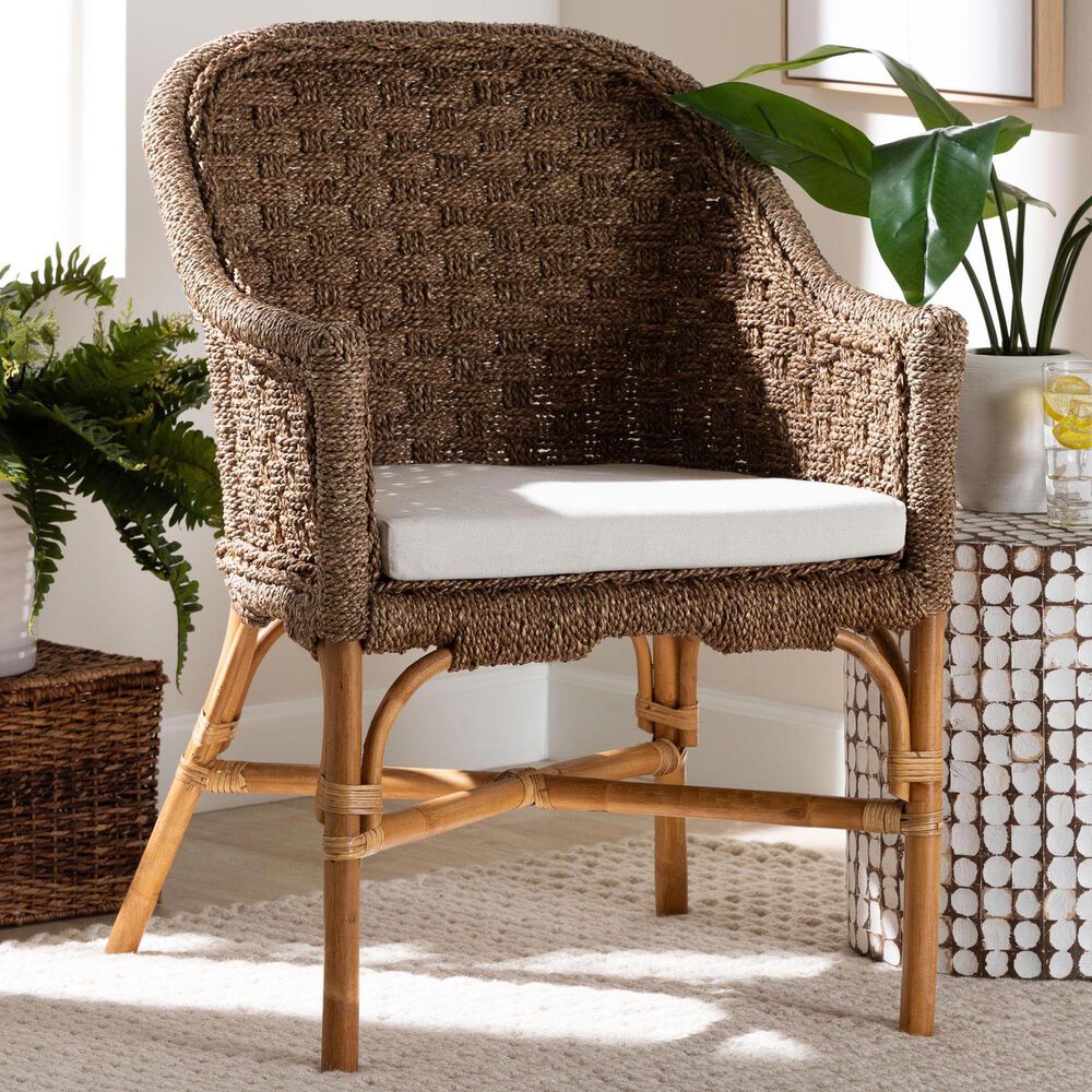 Baxton Studio Luis Arm Chair in Natural, , large