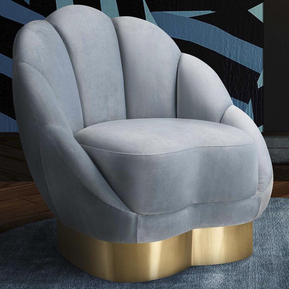 37B Bloom Velvet Chair in Sea Blue, , large
