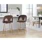 LumiSource Ava Swivel Counter Stool with Espresso Velvet Upholstery in Gold (Set of 2), , large