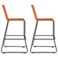 Armen Living Shasta Patio Bar Stool with Tangerine Rope Seat in Black (Set of 2), , large